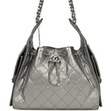 Chanel Small 25 Hobo Bag Metallic Anthracite Caviar Silver Hardware - Thumbnail View 1