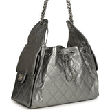 Chanel Small 25 Hobo Bag Metallic Anthracite Caviar Silver Hardware - Thumbnail View 2