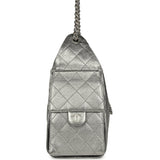 Chanel Small 25 Hobo Bag Metallic Anthracite Caviar Silver Hardware - Thumbnail View 4