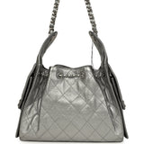 Chanel Small 25 Hobo Bag Metallic Anthracite Caviar Silver Hardware - Thumbnail View 5