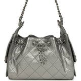 Chanel Mini 25 Hobo Bag Anthracite Metallic Caviar Silver Hardware - Thumbnail View 1