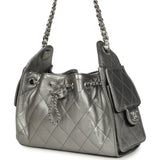 Chanel Mini 25 Hobo Bag Anthracite Metallic Caviar Silver Hardware - Thumbnail View 3
