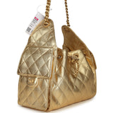 Chanel Small 25 Hobo Bag Metallic Gold Caviar Antique Gold Hardware