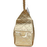 Chanel Small 25 Hobo Bag Metallic Gold Caviar Antique Gold Hardware