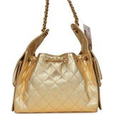 Chanel Small 25 Hobo Bag Metallic Gold Caviar Antique Gold Hardware