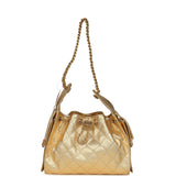 Chanel Small 25 Hobo Bag Metallic Gold Caviar Antique Gold Hardware