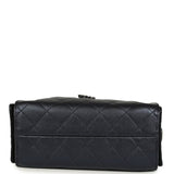 Chanel Mini 25 Hobo Bag Dark Blue Metallic Caviar Silver Hardware