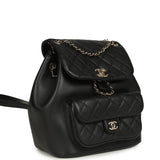 Chanel Medium Duma Backpack Black Calfskin Light Gold Hardware