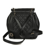 Chanel Medium Duma Backpack Black Calfskin Light Gold Hardware