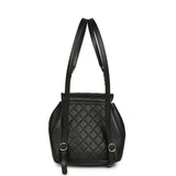 Chanel Medium Duma Backpack Black Calfskin Light Gold Hardware