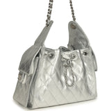 Chanel Small 25 Hobo Bag Metallic Silver Caviar Silver Hardware