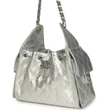 Chanel Small 25 Hobo Bag Metallic Silver Caviar Silver Hardware