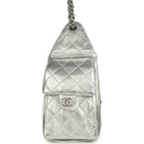 Chanel Small 25 Hobo Bag Metallic Silver Caviar Silver Hardware