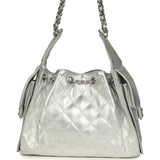 Chanel Small 25 Hobo Bag Metallic Silver Caviar Silver Hardware