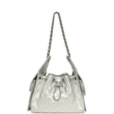 Chanel Small 25 Hobo Bag Metallic Silver Caviar Silver Hardware