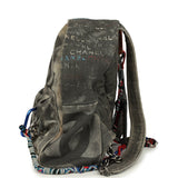 Pre-owned Chanel Graffiti Backpack Dark Grey Multicolored Canvas Mixed Metal Hardware