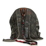 Pre-owned Chanel Graffiti Backpack Dark Grey Multicolored Canvas Mixed Metal Hardware