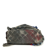 Pre-owned Chanel Graffiti Backpack Dark Grey Multicolored Canvas Mixed Metal Hardware