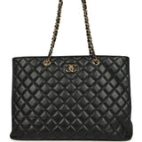 Pre-owned Chanel Classic Timeless Tote Black Calfskin Light Gold Hardware