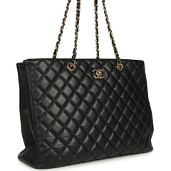Pre-owned Chanel Classic Timeless Tote Black Calfskin Light Gold Hardware