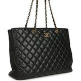 Pre-owned Chanel Classic Timeless Tote Black Calfskin Light Gold Hardware