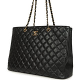 Pre-owned Chanel Classic Timeless Tote Black Calfskin Light Gold Hardware