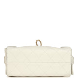 Chanel Mini 25 Hobo Bag White Caviar Antique Gold Hardware