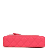 Chanel Top Handle Long Vanity Case with Chain Fuchsia Shiny Caviar Light Gold Hardware