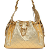 Chanel Small 25 Hobo Bag Metallic Gold Caviar Antique Gold Hardware - Thumbnail View 1