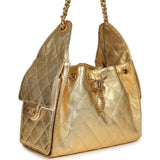 Chanel Small 25 Hobo Bag Metallic Gold Caviar Antique Gold Hardware - Thumbnail View 2