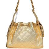 Chanel Small 25 Hobo Bag Metallic Gold Caviar Antique Gold Hardware - Thumbnail View 5