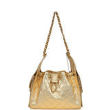 Chanel Small 25 Hobo Bag Metallic Gold Caviar Antique Gold Hardware - Thumbnail View 6