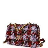 Chanel Medium 19 Flap Bag Burgundy, Purple, Red Tweed Mixed Metal Hardware