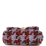 Chanel Medium 19 Flap Bag Burgundy, Purple, Red Tweed Mixed Metal Hardware