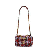 Chanel Medium 19 Flap Bag Burgundy, Purple, Red Tweed Mixed Metal Hardware