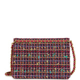 Chanel Mini Flap Bag Pink Multicolored Tweed Antique Gold Hardware