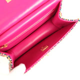 Chanel Mini Flap Bag Pink Multicolored Tweed Antique Gold Hardware