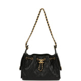 Chanel Mini 25 Hobo Bag Black Caviar Antique Gold Hardware