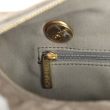 Chanel Small Bowling Bag Dark Grey Suede Antique Gold Hardware