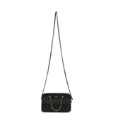 Chanel Mini Timeless Classic Barrel Bag with Chain Black Shiny Caviar Light Gold Hardware