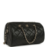 Chanel Mini Timeless Classic Barrel Bag with Chain Black Shiny Caviar Light Gold Hardware