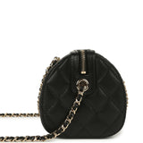 Chanel Mini Timeless Classic Barrel Bag with Chain Black Shiny Caviar Light Gold Hardware