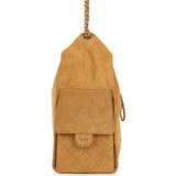 Chanel Medium 25 Hobo Bag Beige Suede Antique Gold Hardware