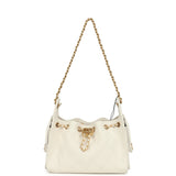 Chanel Mini 25 Hobo Bag White Caviar Antique Gold Hardware