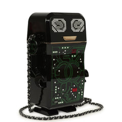 Pre-owned Chanel Limited Edition Robot Minaudière Bag Black Plexiglass and Crystals Ruthenium Hardware