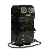 Pre-owned Chanel Limited Edition Robot Minaudière Bag Black Plexiglass and Crystals Ruthenium Hardware
