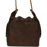 Chanel Medium 25 Hobo Bag Dark Brown Suede Antique Gold Hardware - Thumbnail View 4