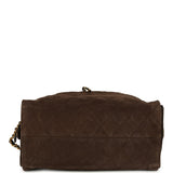 Chanel Medium 25 Hobo Bag Dark Brown Suede Antique Gold Hardware - Thumbnail View 6