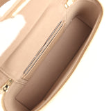 Chanel Top Handle Long Vanity Case with Chain Dark Beige Shiny Caviar Light Gold Hardware