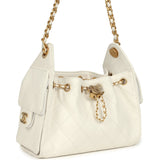 Chanel Mini 25 Hobo Bag White Caviar Antique Gold Hardware - Thumbnail View 2